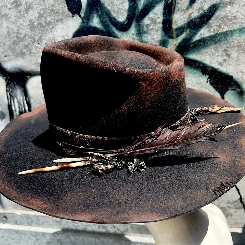 AFTER MIDNIGHT Custom Burned Dynafelt Hat - Picture 2 of 11